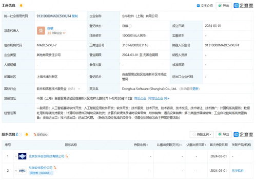 東華軟件在上海成立新公司，布局AI業務與軟件開發